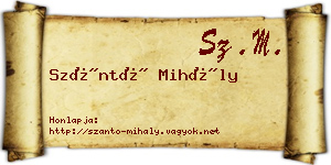 Szántó Mihály névjegykártya