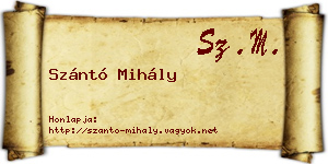 Szántó Mihály névjegykártya
